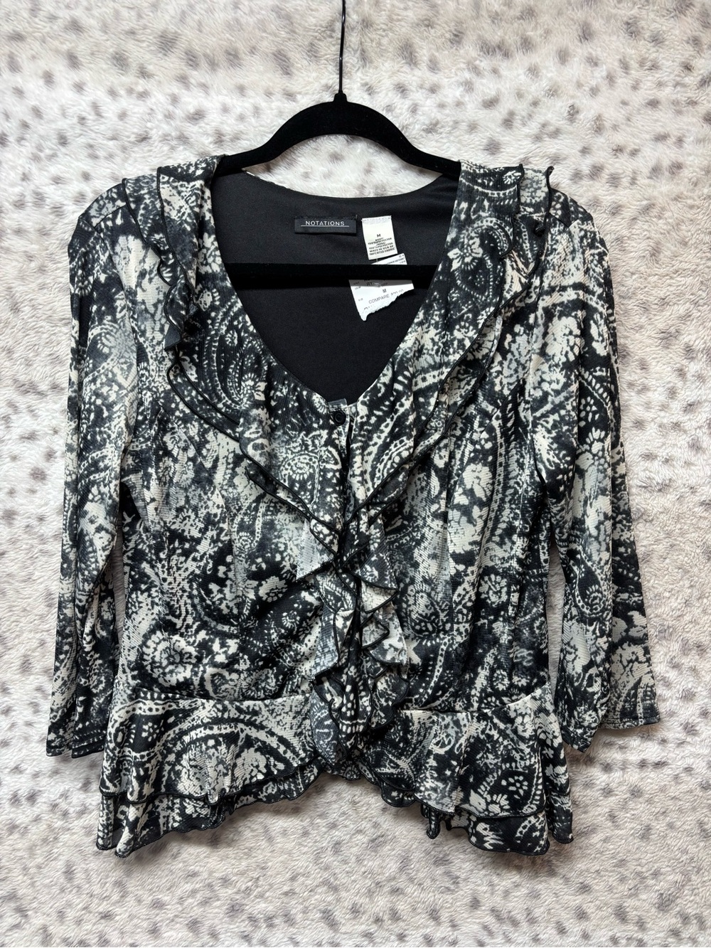 Y2K NOTATIONS PAISLEY FLUTTER CARDIGAN